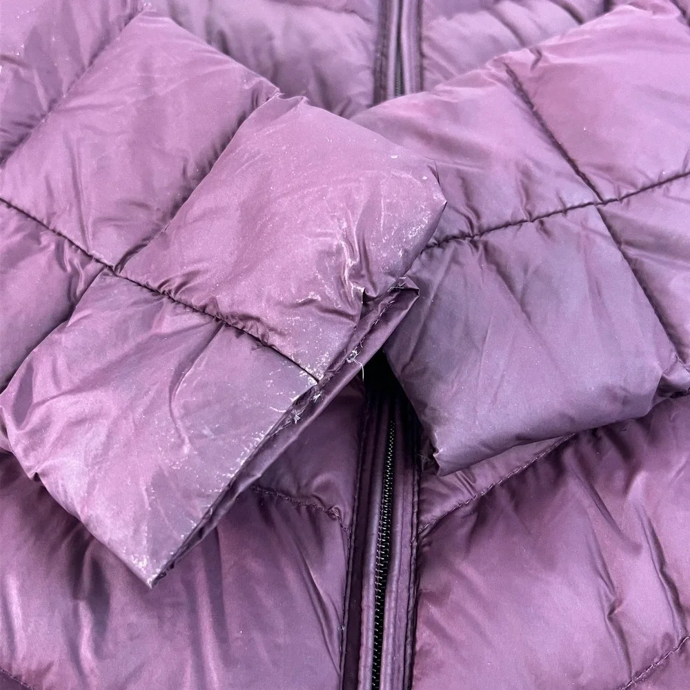 Michael Michael Kors Jacket Womens Small Purple Hooded Packable Down Puffer Coat